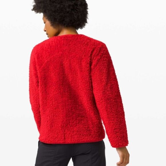 NWT Lululemon Oh So Sherpa Full Zip Jacket Dark Red Size 8 - Picture 12 of 14